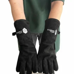 Cookinglife Grill BBQ Handschoenen / Ovenhandschoenen Zwart Leer 500 °C - 2 stuks