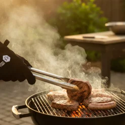 Cookinglife Grill BBQ Handschoenen / Ovenhandschoenen Zwart Leer 500 °C - 2 stuks