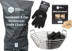 Cookinglife Grill Charcoal Startersset - Houtskool 8kg (Haagbeuk/Eik), Kolenmand & Handschoenen