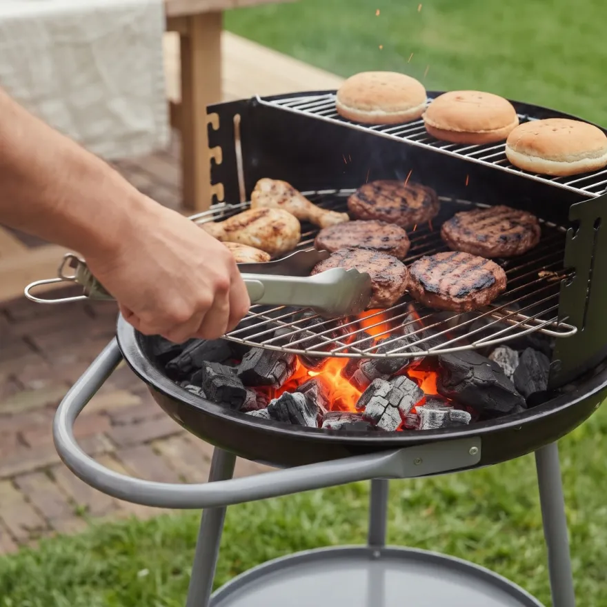 Cookinglife Halfopen BBQ met wielen Fire & Flavour - Houtskool - 51 cm - Zwart