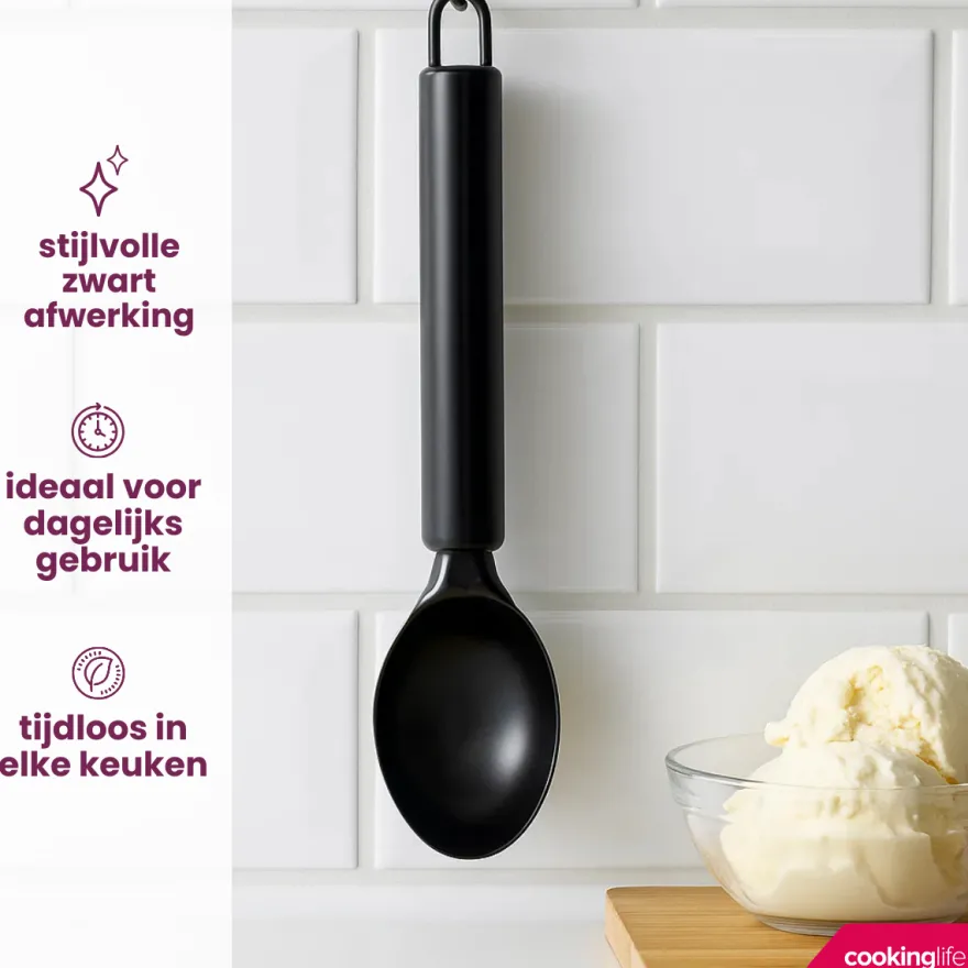 Cookinglife IJslepel - IJsschep - Zwart 19.5 cm