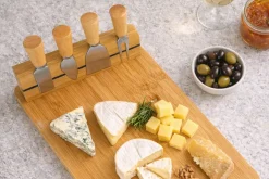 Cookinglife Kaasmessenset 5-delig - RVS - Kaasplank - Snijden en serveren van kaas