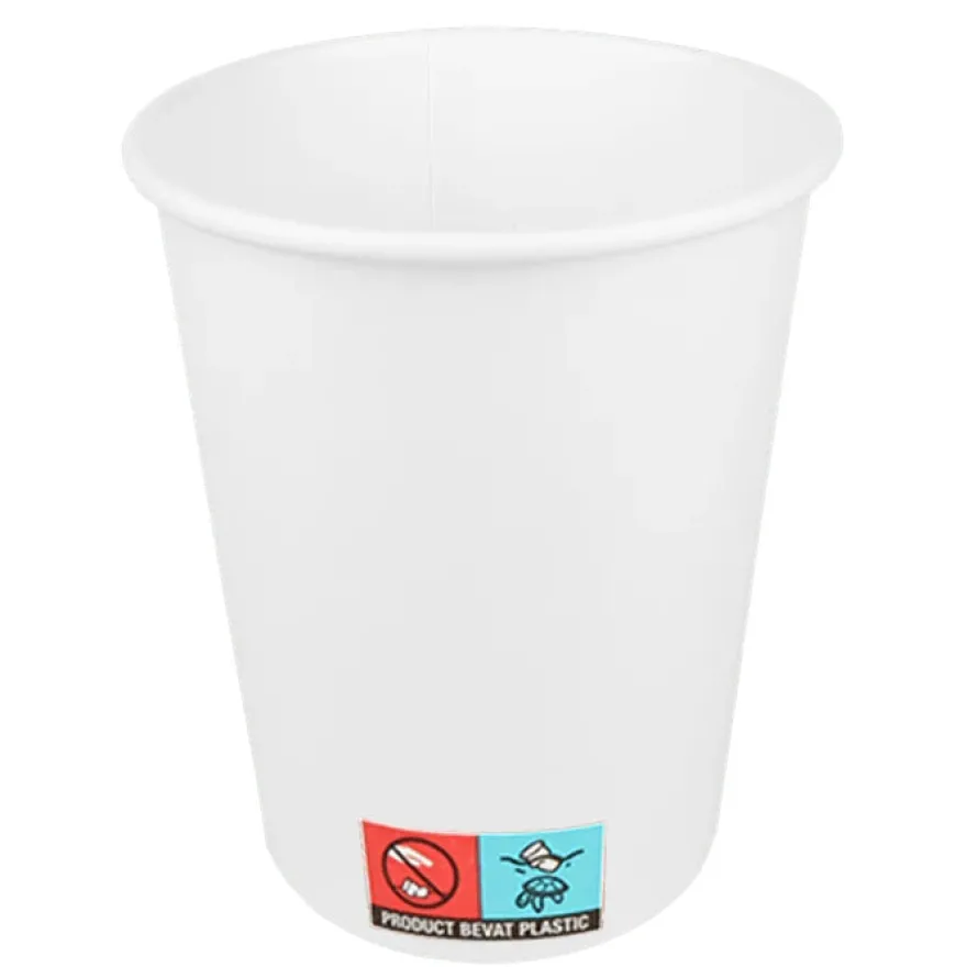 Cookinglife Kartonnen Koffiebekers 230 ml - Wit - 50 stuks