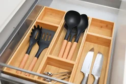 Cookinglife Keukengerei set - Kookgerei set - hout zwart 5 delig - Schuimspaan, soeplepel, spaghettilepel, bakspaan & opscheplepel