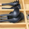 Cookinglife Keukengerei set - Kookgerei set - hout zwart 4 delig - Schuimspaan, soeplepel, bakspaan & opscheplepel