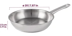 Cookinglife Koekenpannenset Superior Triply RVS 3-delig - ø 20, 24 & 28 cm - geschikt voor alle warmtebronnen - zonder anti-aanbaklaag