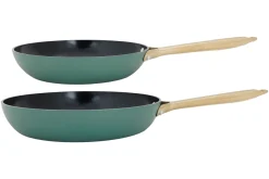 Cookinglife Koekenpannenset Style Groen 2-Delig ø 24 & 28 cm - geschikt voor alle warmtebronnen - keramische anti-aanbaklaag