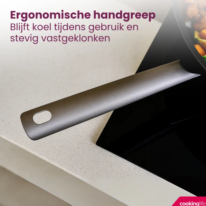 Cookinglife Koekenpan ProForge ø 28 cm - geschikt voor alle warmtebronnen - keramische anti-aanbaklaag