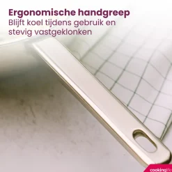 Cookinglife Koekenpan Superior Triply RVS ø 24 cm - geschikt voor alle warmtebronnen - zonder anti-aanbaklaag