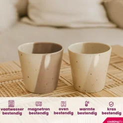Cookinglife Koffiekopjes / Senseo Kopjes - Leem 200 ml - 6 Stuks