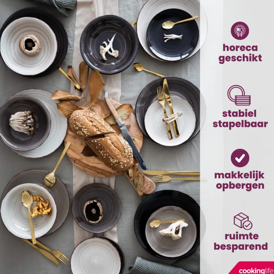 Cookinglife Koffiekopjes / Senseo Kopjes - Delice Grijs 180 ml - 6 stuks