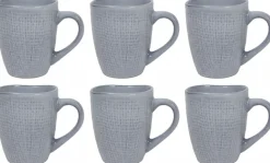 Cookinglife Koffiemokken Linen Grijs 340 ml – 6 stuks