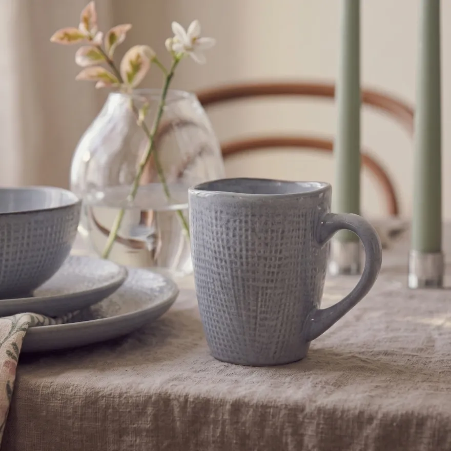 Cookinglife Koffiemokken Linen Grijs 340 ml – 6 stuks