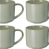 Cookinglife Koffiemokken Serene Green 330 ml - Aardewerk - 4 stuks