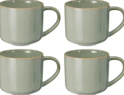 Cookinglife Koffiemokken Serene Green 330 ml - Aardewerk - 4 stuks