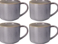 Cookinglife Koffiemokken Serene Blue 330 ml - Aardewerk - 4 stuks