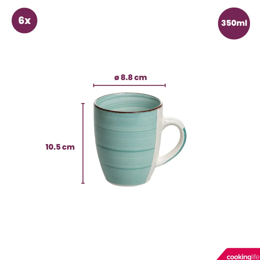 Cookinglife Mokken Delice Blauw 350 ml - 6 stuks