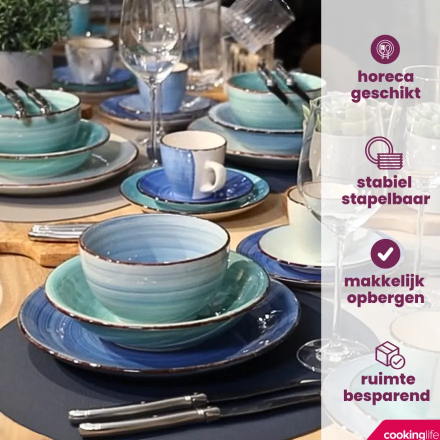 Cookinglife Mokken Delice Blauw 350 ml - 6 stuks