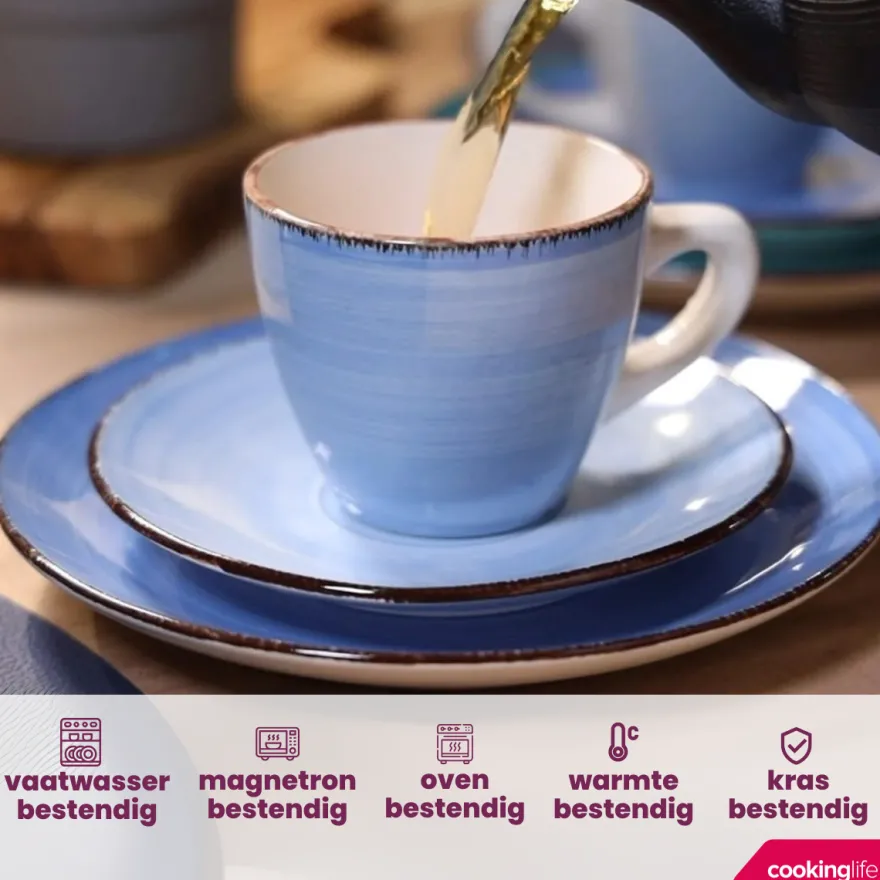 Cookinglife Mokken Delice Blauw 350 ml - 6 stuks
