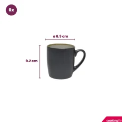 Cookinglife Mokken Nola Warm Grey 350 ml - 6 stuks