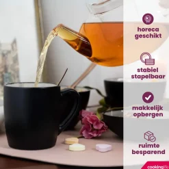 Cookinglife Mokken Nola Warm Grey 350 ml - 6 stuks