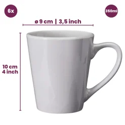 Cookinglife Mokken Siaki - Wit / Blauw / Grijs 350 ml - Porselein - 6 stuks