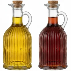 Cookinglife Olie- en Azijnstel Lines - Glas - 350 ml - 2 stuks