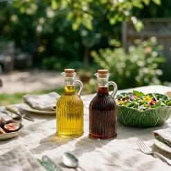 Cookinglife Olie- en Azijnstel Lines - Glas - 350 ml - 2 stuks