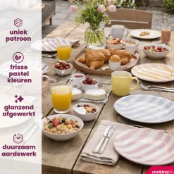 Cookinglife Ontbijtborden / Dessertborden Spring Vibes ø 19 cm - 6 Stuks