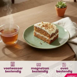 Cookinglife Ontbijtborden / Dessertborden Serene Green ø 20 cm - Aardewerk - 4 stuks