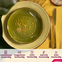 Cookinglife Ontbijtborden / Dessertborden Delice Groen ø 19 cm - 6 stuks