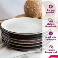 Cookinglife Ontbijtborden / Dessertborden Delice Grijs ø 19 cm - 6 stuks