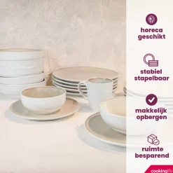 Cookinglife Ontbijtborden / Dessertborden Nola Sand ø 21 cm - 6 Stuks