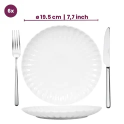 Cookinglife Ontbijtborden / Dessertborden Cardida Off White ø 19.5 cm - 6 Stuks