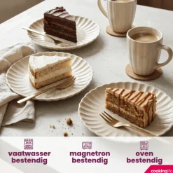 Cookinglife Ontbijtborden / Dessertborden Cardida Beige ø 19.5 cm - 6 Stuks