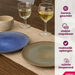 Cookinglife Ontbijtborden / Dessertborden Aqua Maris ø 21 cm - 6 Stuks