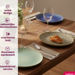 Cookinglife Ontbijtborden / Dessertborden Aqua Maris ø 21 cm - 6 Stuks