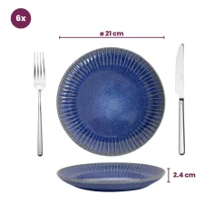 Cookinglife Ontbijtborden / Dessertborden Aqua Maris ø 21 cm - 6 Stuks
