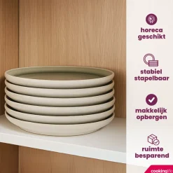 Cookinglife Ontbijtborden / Dessertborden Mos Groen ø 21 cm - 6 Stuks