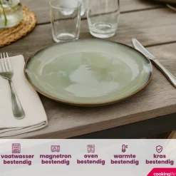 Cookinglife Ontbijtborden / Dessertborden Sabi Groen ø 21 cm - 6 Stuks