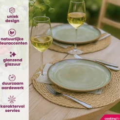 Cookinglife Ontbijtborden / Dessertborden Sabi Groen ø 21 cm - 6 Stuks