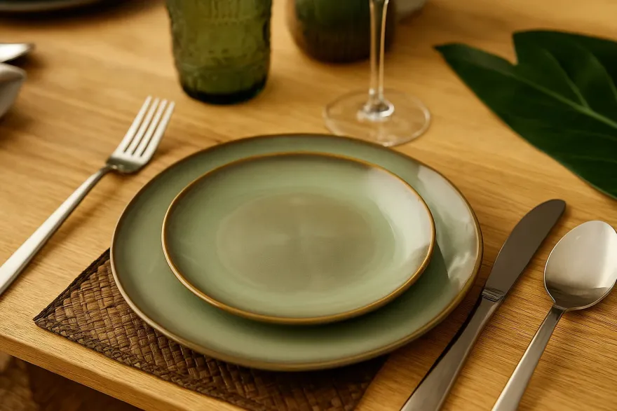 Cookinglife Ontbijtborden / Dessertborden Sabi Groen ø 21 cm - 6 Stuks