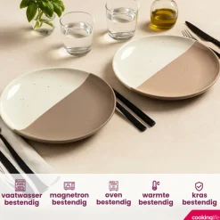 Cookinglife Ontbijtborden / Dessertborden Leem ø 18.5 cm - 6 Stuks