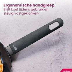 Cookinglife Pannenkoekenpan Black Cera Zwart ø 24 cm - geschikt voor alle warmtebronnen - keramische anti-aanbaklaag