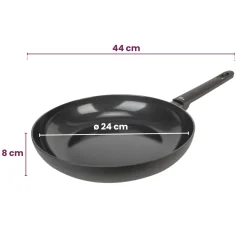 Cookinglife Pannenset Black Cera 3-delig - Wokpan ø 28 cm + Koekenpan ø 24 & 28 cm - geschikt voor alle warmtebronnen - keramische anti-aanbaklaag