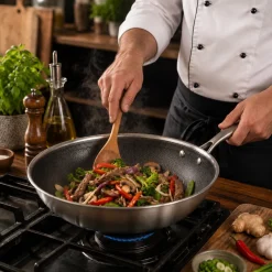 Cookinglife Pannenset HexaCook - Hybride Pan 3-delig - Wokpan ø 28 cm + Koekenpan ø 24 & 28 cm - NON STICK - geschikt voor alle warmtebronnen - keramische anti-aanbaklaag