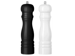 Cookinglife Peper- en Zoutmolen Set Rocca Zwart / Wit Glanzend - 21.5 cm