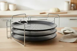 Cookinglife Pizza Bakplaat Ø 32 cm Metaal - Non Stick Set 4-delig
