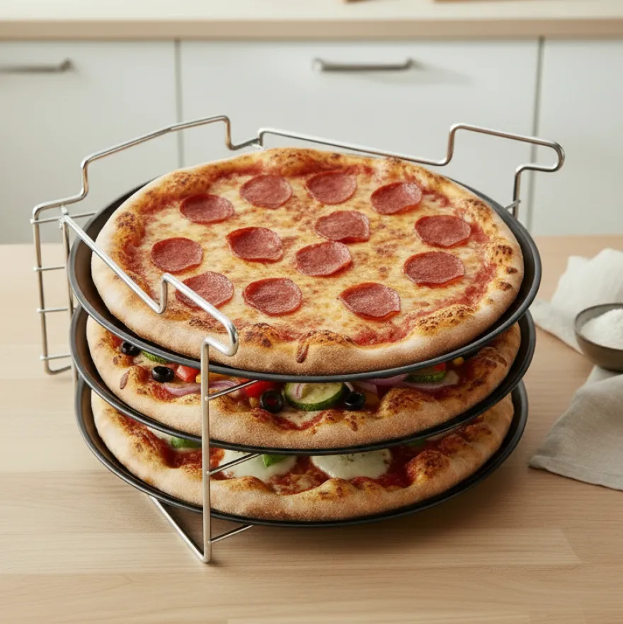 Cookinglife Pizza Bakplaat Ø 32 cm Metaal - Non Stick Set 4-delig