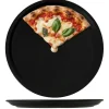 Cookinglife Pizzaborden Aardewerk Zwart Ø 30 cm - Set van 4 Vaatwasserbestendig